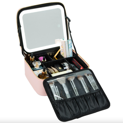 Makeup Travel Case with LED Mirror